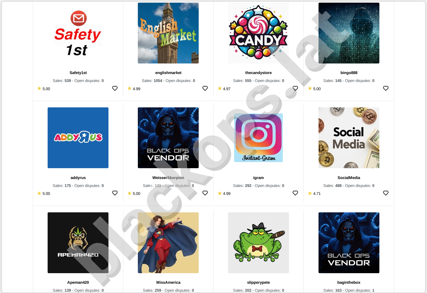 BlackOps marketplace product catalog and filters